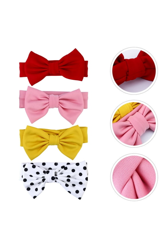 4Set Headband Stylish Designs Cloth Assorted Color Hair Accessories for Baby Girls New Parents