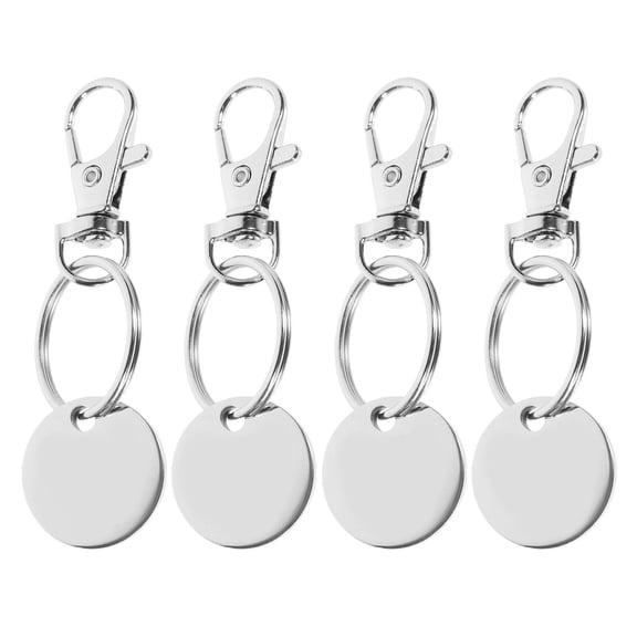 LEORX 4Set Metal Keychain Shopping Tokens Zinc Alloy For Adults Daily Use