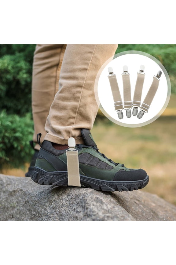 4Set Multi-functional Design Pant Leg Clips for Boots Adjustable Elastic Straps Men Women