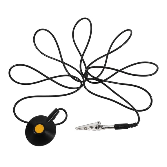 LEORX 4Set PVC PU Anti-Static Grounding Wire 190x1.6in with Star Claw Design Crocodile Clamp for Industrial Use