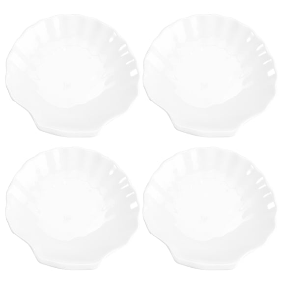 LEORX 4Set White Plates Holding Snacks Fruits Nuts Desserts for Indoor Outdoor Picnic Gatherings