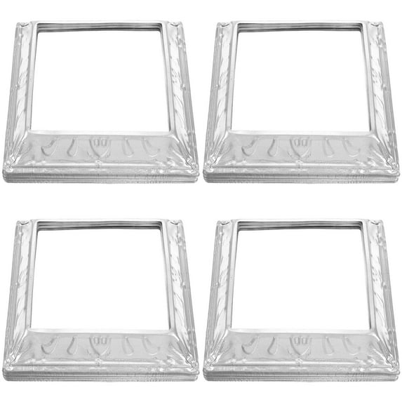 LEORX 4pcs Deck Base Plate Silver Heavy Duty Post Base Brackets for Fence Posts