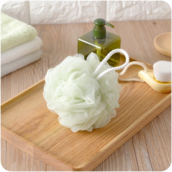 LEORX 4pcs Mesh Shower Pouf for Exfoliating and Creating Lather Assorted Color for Adults