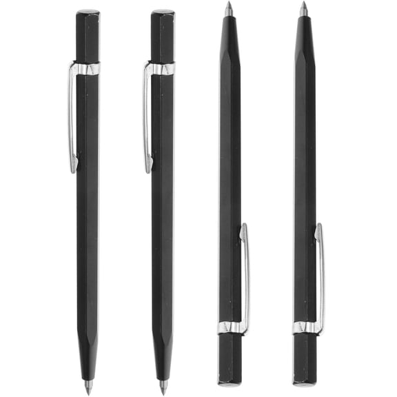 LEORX 4pcs Metal Marking Pen For Precise Marking Black Alloy Steel For Workshops