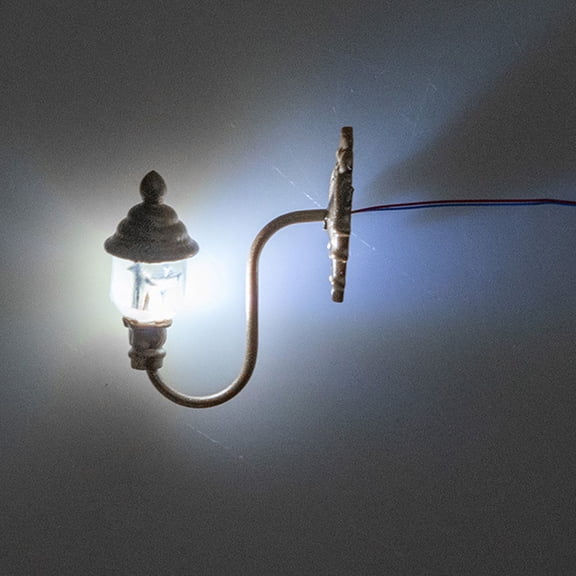 LEORX 4pcs Miniature Lamp with Light Wall Lamp Models in Coffee for DIY Mini House Decor in Micro Landscaping