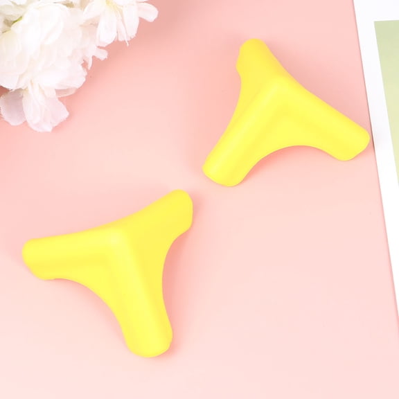 LEORX 4pcs Safety Corner Table Protector Anti Crash Silicone for Home Use (Yellow)
