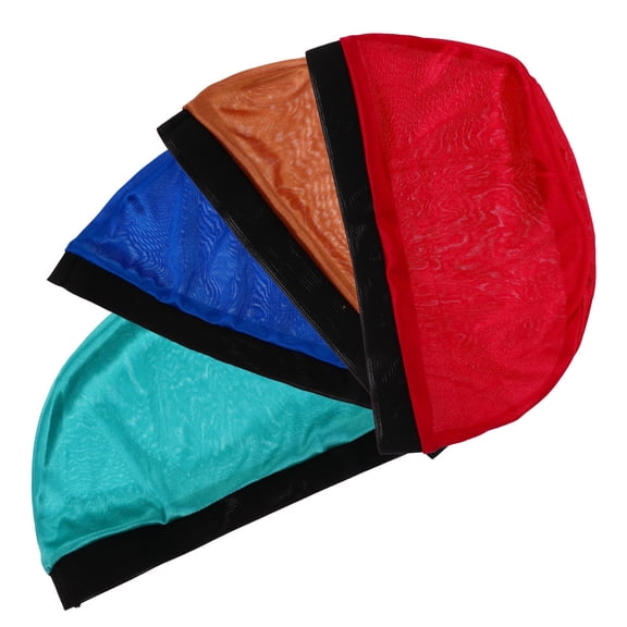 LEORX 4Pcs Assorted Color Wig Caps Stretch Dome Cap Breathable Comfortable for Adult