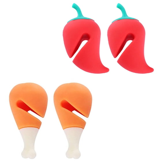 LEORX 4pcs Silicone Pot Lid Lifter Spill Proof Device for Kitchen Accessories