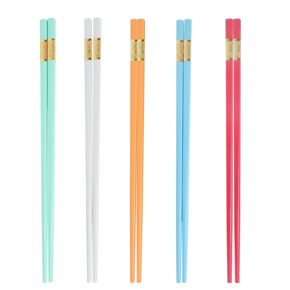 LEORX 5 Pairs Chopstick Set Glass Fiber Anti-scald Classic Design Tableware Bar Hotel