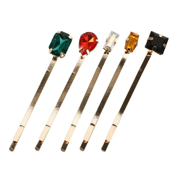 LEORX  5 Pcs Hair Accessory for Girls Ladies Jeweled Bobby Pins Miss Bride