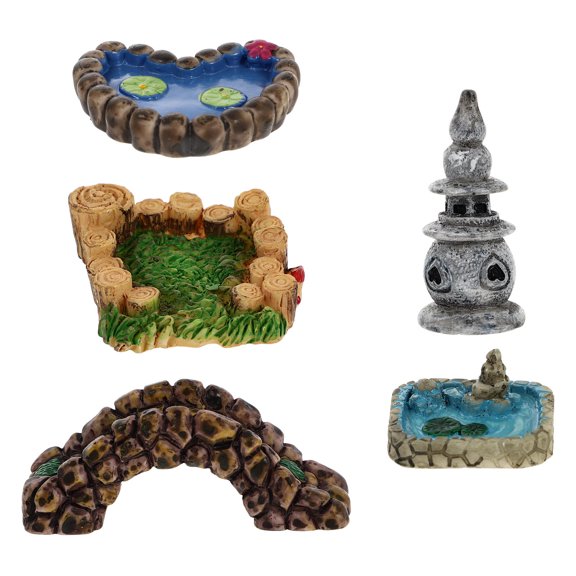 LEORX Assorted Color Resin Crafts Decor Creative Design Garden Ornament 5Pcs