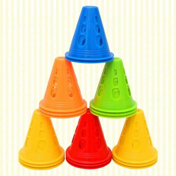 LEORX 50 Pcs Practice Cones Sports PE Bright Color Design for Athletes Indoor Use
