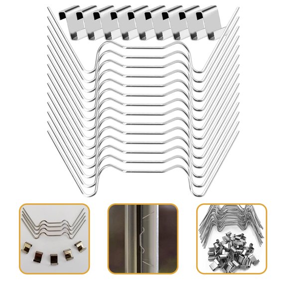 LEORX Stainless Steel Greenhouse W Shaped Fixing Clips 50Set 9.5Cm Length