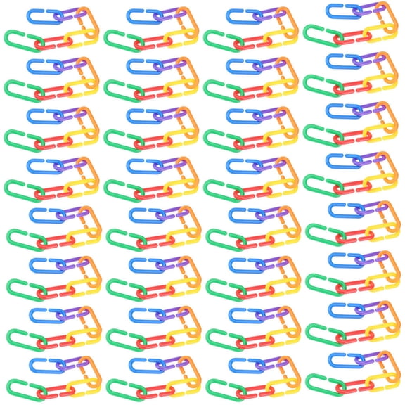 LEORX 500Pcs Geometric Design Plastic Chain Connector Link for Bird Toys Playtime