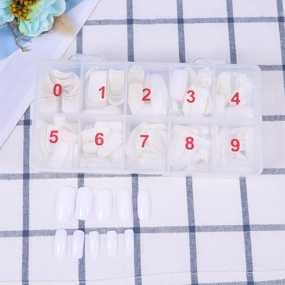 LEORX 500pcs Full Coverage Nail Tips Nail Art ABS White for DIY Manicure Women Prom