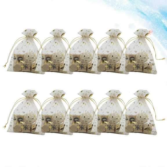 LEORX 50Pcs Clear Drawstring Bags for Storage Reusable Candy Pouches in Assorted Colors