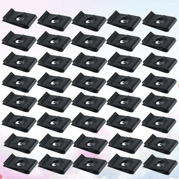 LEORX 50Pcs Motorcycle U Nut Fasteners Black High Strength for Car Cable Fixing