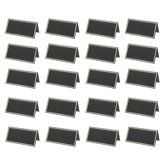 LEORX 50Pack Tent Cards Black Pearlescent Paper Practical Differentiation for Banquet