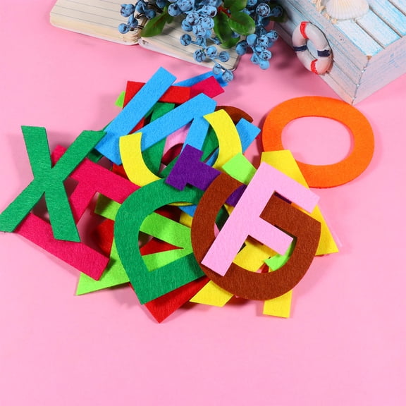 LEORX 50Pcs Assorted Color Craft Letters Non-woven Fabric for Birthday Party and Kids Activities