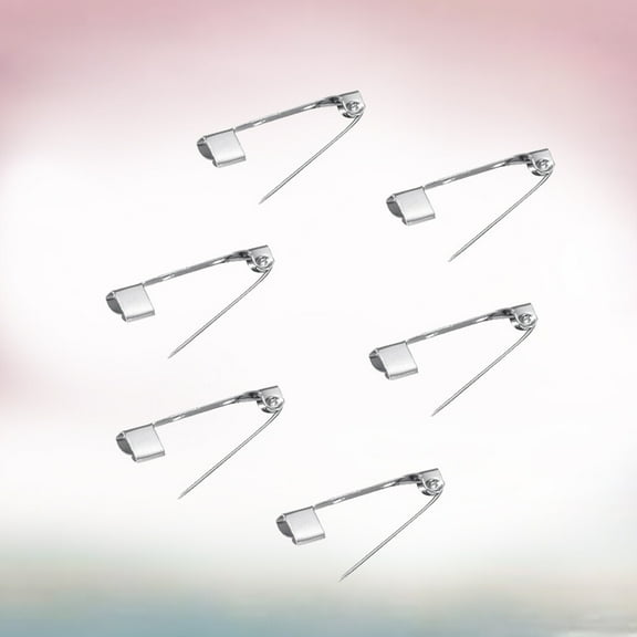 LEORX 50Pcs Diy Making Brooch Metal Alloy Bar Shape Safety Design Jewelry Makers