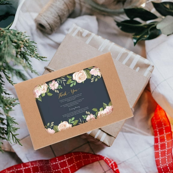 LEORX Soap Boxes Greeting Card Box Kraft Paper Window Feature for Holidays 50pcs