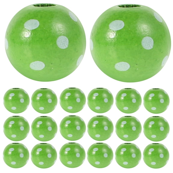 LEORX 50Pcs Patrick's Day Spacer Beads Wood Round for Jewelry Making and Home Decor Crafts