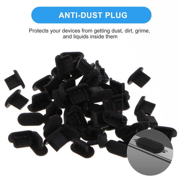 LEORX 50Pcs Practical Silicone Charging Port Plug Protectors for Phones and Tablets