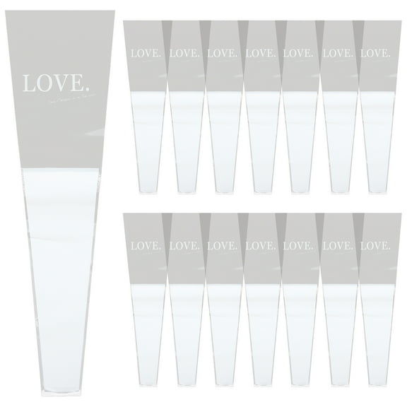 LEORX 50pcs Clear Floral Bags Tube Plastic Flower Display for Special Days