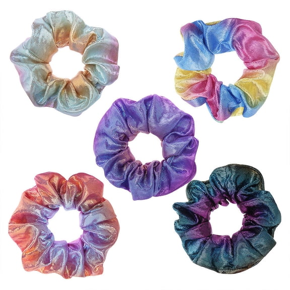 LEORX 5Pack Accessories Gradient Rainbow Hair Rings for Women Various Occasions