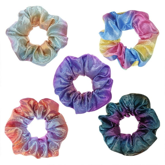 LEORX 5Pack Accessories Gradient Rainbow Hair Rings for Women Various Occasions