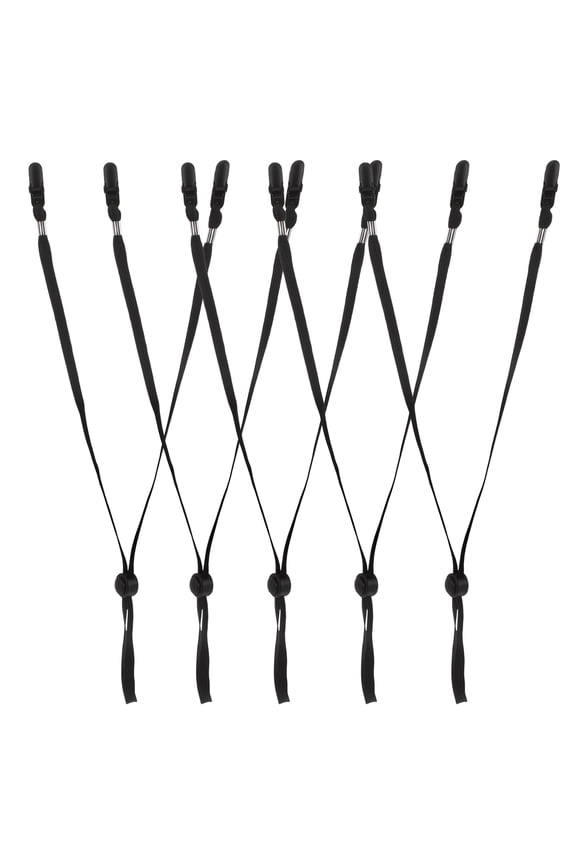 5Pcs Cap Cord Black 16.7X0.8X0.6in Adjustable Lanyard Neck Strap for Men Women Outdoor Activities