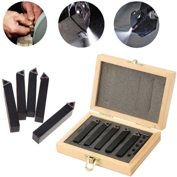 LEORX 5Pcs Carbide Tipped Lathe Tool Cnc Machine with Style A and Style B