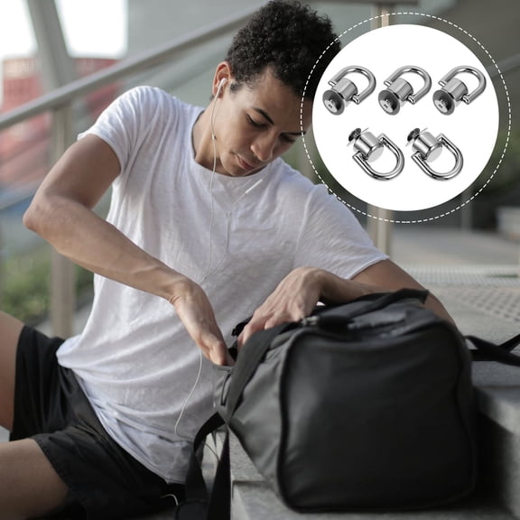 LEORX 5Pcs Clasps for Suitcase Zinc Alloy Metal Strap Buckles Silver Classic Design