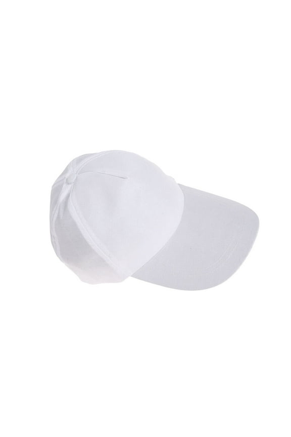 5Pcs Adjustable White Cotton Peak Caps for Outdoor Sun Protection and Art Craft