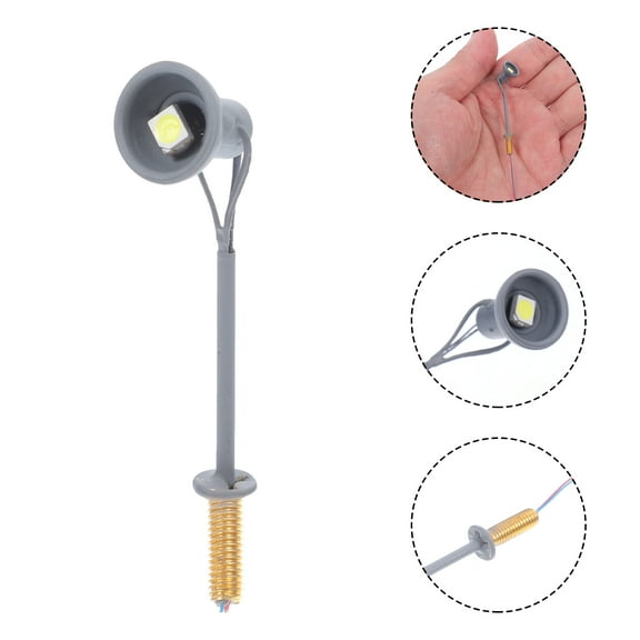 LEORX 5Pcs Mini Spotlights Displays Signal Lamp White ABS Scene Decoration for Miniature Landscaping