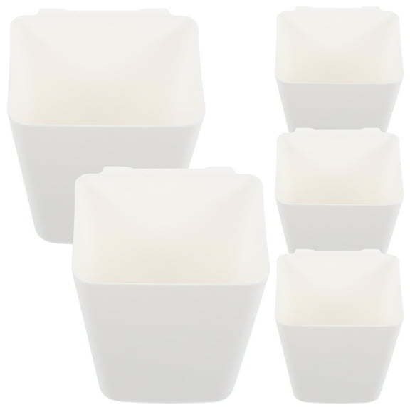 LEORX 5Pcs Hanging Storage Box for Utility Cart White Plastic Hanging Pen Holder with Large Space