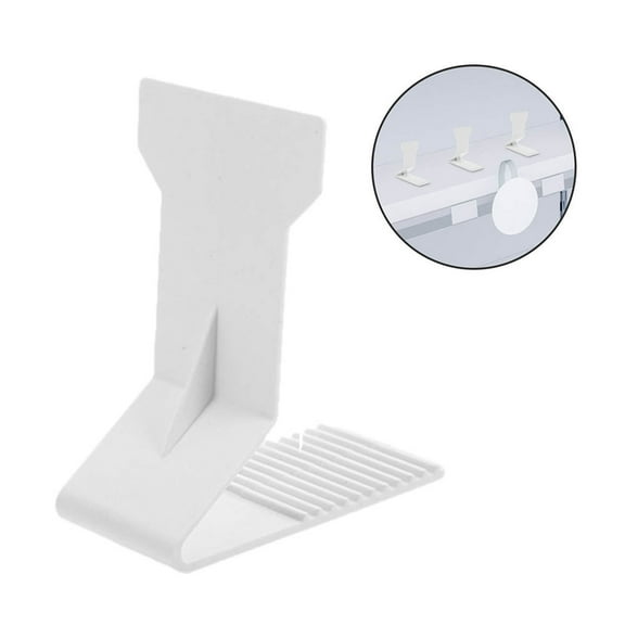 LEORX 5Pcs White Plastic Anti-Tip Magnetic Stability Shelf Product Support for Stores Market Shop