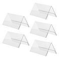 thumbnail image 1 of LEORX 5Pcs Acrylic Display Rack Clear Tent Shape Sign Holder for Desk Name Card Showing, 1 of 7