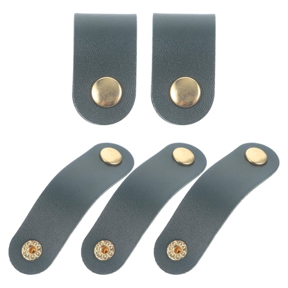 LEORX 5pcs Faux Cord Organizer Straps Flexible Cable Winder For Earphones Cables And Wires For Home And Office