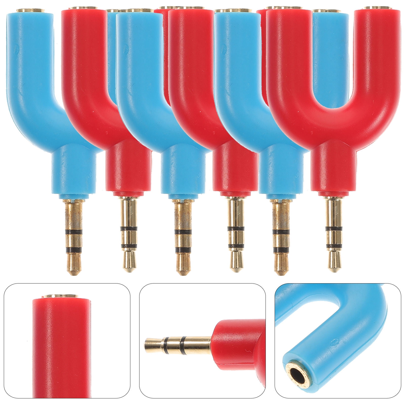 LEORX 6 Pack Stereo Adapter 3.5mm Headphone Splitter For Laptop Audio ...