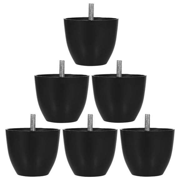 LEORX 6 Pcs Furniture Feet For Chair Black Zinc Alloy Round Design Home Use