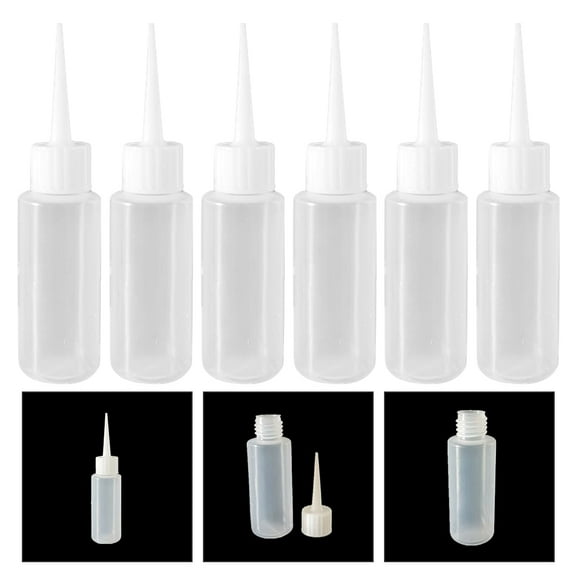 LEORX Pointed Mouth Bottles Refillable Empty Bottle PE 6Pcs