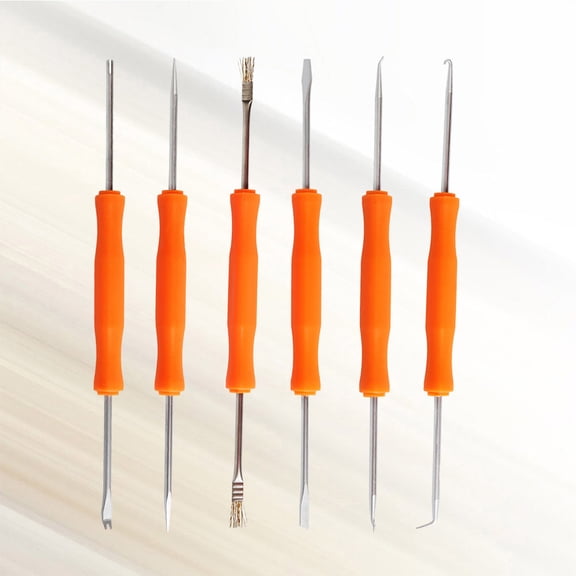 LEORX 6 Pcs Soldering Iron Kit for Electronics Orange Soldering Aid Tools for DIY