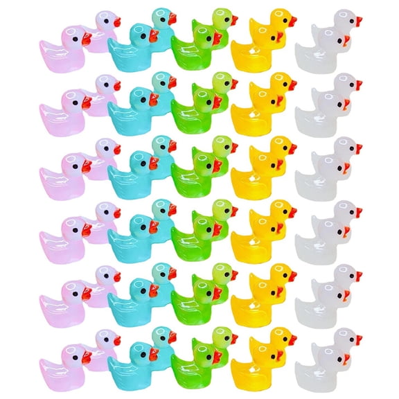 LEORX 60 Pcs Garden Decor DIY Miniature Animal Figurines Duck Shape for Collectors