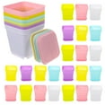 thumbnail image 1 of LEORX 60 Set of Square Plastic Flower Pots for Indoor Planting with Moisture Collection, 1 of 8