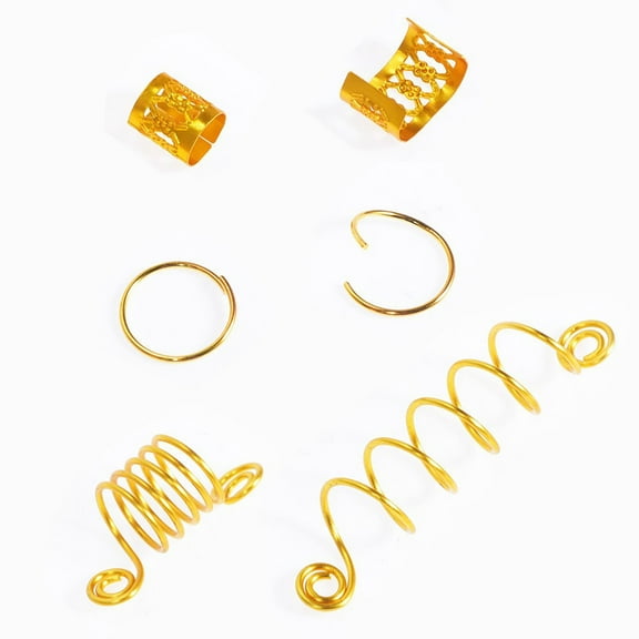 LEORX 60Pcs Dreadlocks Ring Hair Cuffs Assorted Color Metal Hair Decoration for Braids