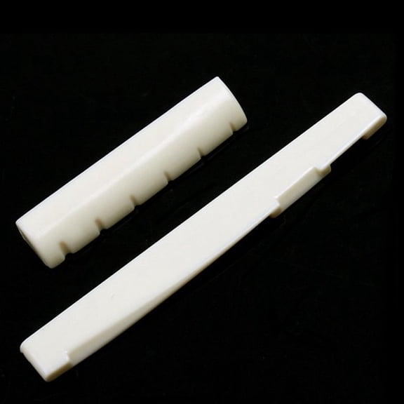 LEORX 6Bridge 1Nut 1Saddle Acoustic Guitar Parts Replacement Set Abs White Professional Needs