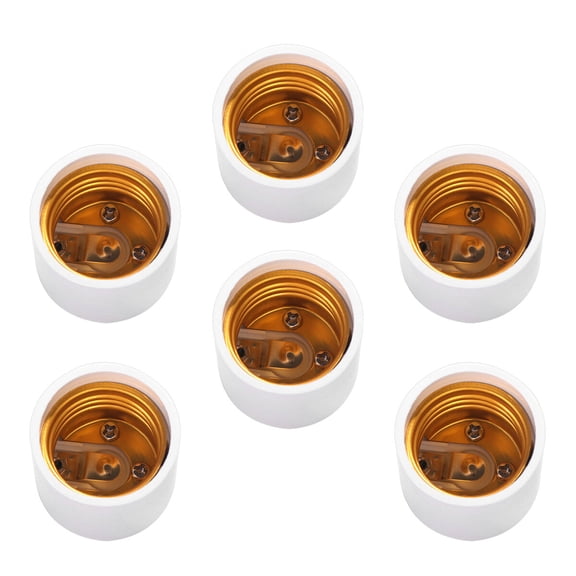 LEORX 6Pcs White Gu24 to E27 Light Bulb Adapter Socket Holder for Audio LED and Halogen Bulbs