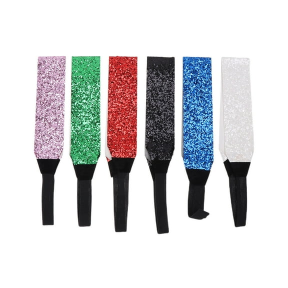LEORX 6PCS Sparkly Headbands For Women Cloth Disco Headband For Competitions