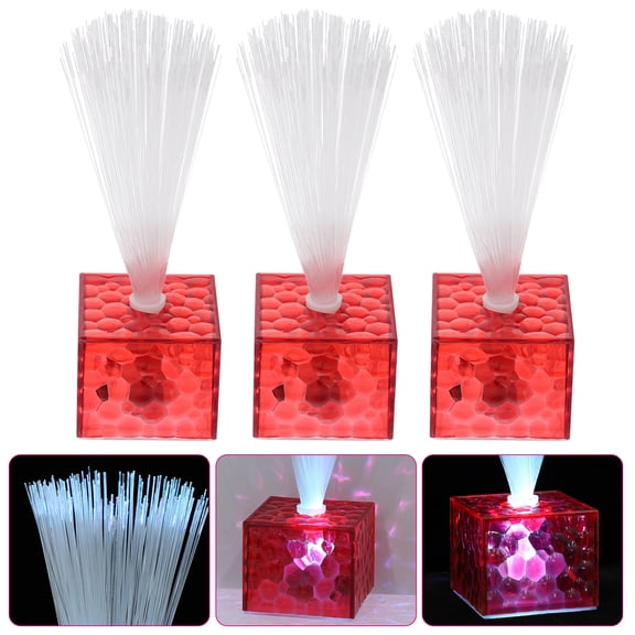 LEORX 6Pcs Red Acrylic Fiber Optic Lights Battery Operated LED Decor for Weddings
